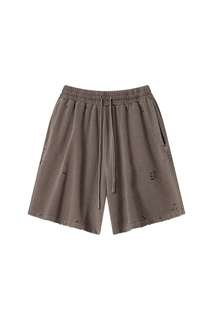 330GSM Pigment Dyed Distressed Short