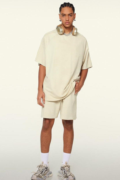 250GSM Pigment Dyed Side Stripe Tee