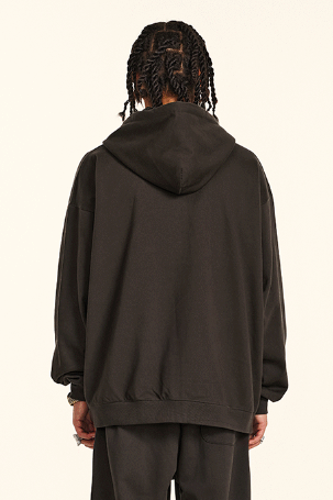 440GSM High Weight Solid Color Zipper Hoodie