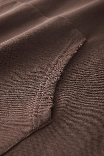 Side Stripe Distressed Hoodie