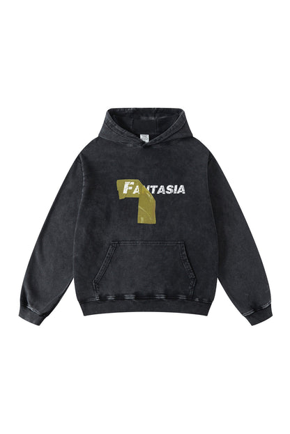 425GSM Screent Printed Wash Out Oversized Hoodie