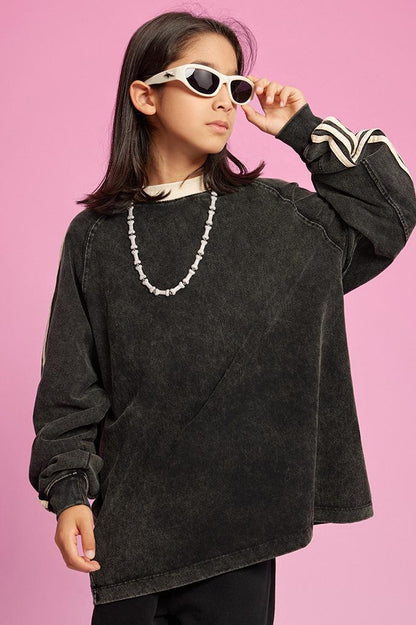 Kids Washed Stripe Crew