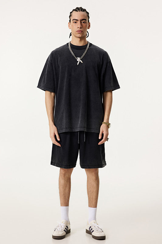 310GSM Gradient Washed Distressed Short