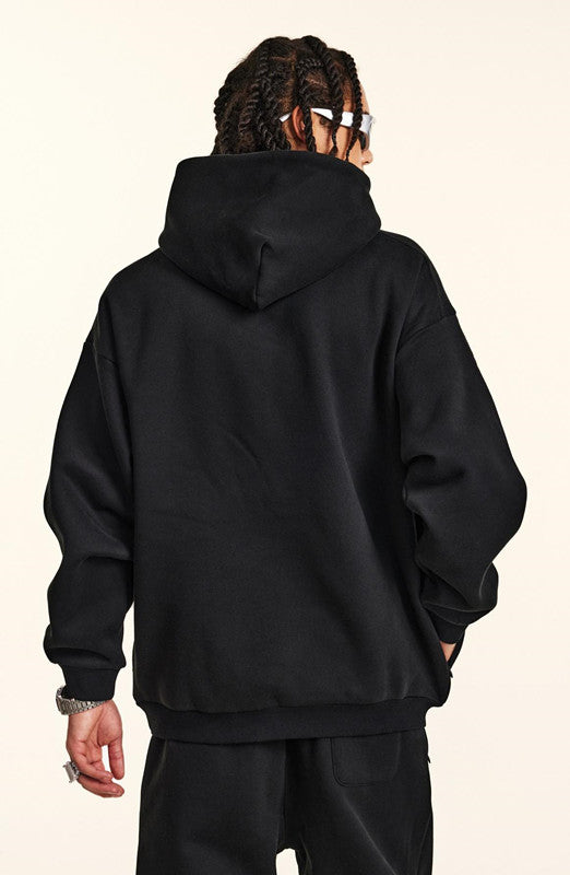345GSM Solid Color Zipper Pockets Hoodie