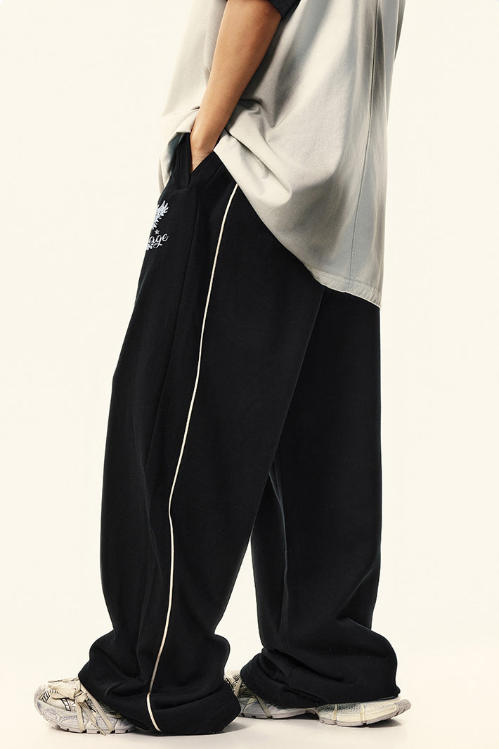 380GSM?Stripe Side Screen Printed Sweatpants