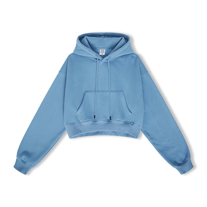 Basic Fleece Crop Hoodie