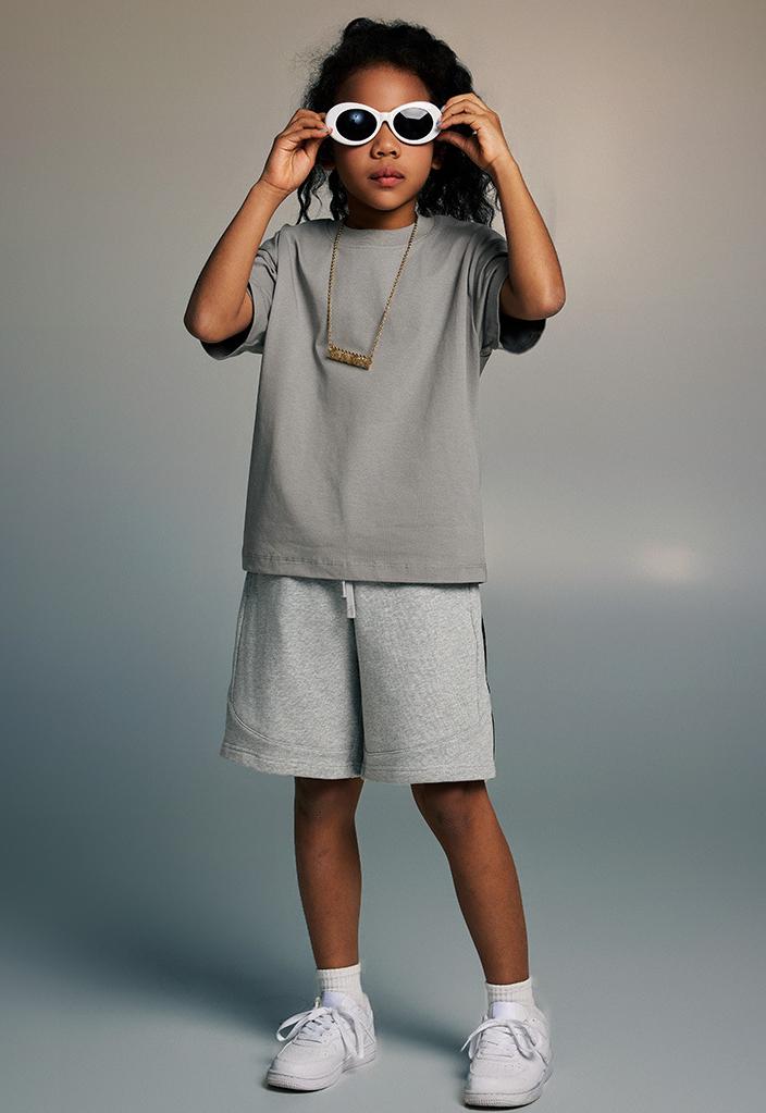 Kids 380GSM Stripe Side Short