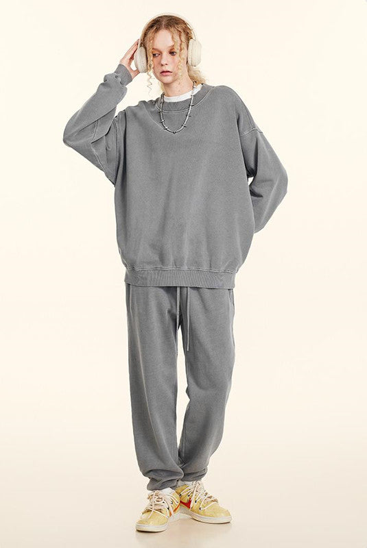 100% Cotton 380GSM Vintage Washed Crew