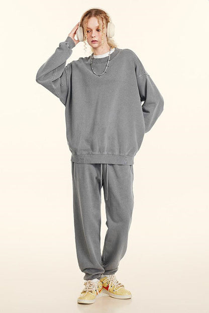100% Cotton 380GSM Vintage Washed Crew