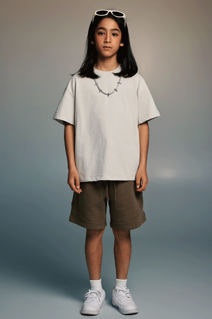 Kids 380GSM Stripe Side Short