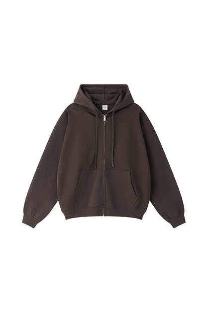 440GSM High Weight Solid Color Zipper Hoodie