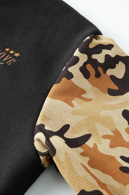 Camo Sleeve Baseball Jacket