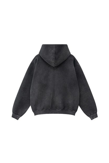 332GSM Spray Washed Fleece Zipper Hoodie