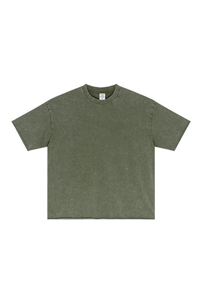 285GSM Distressed Fried Snowflakes Washed Tee