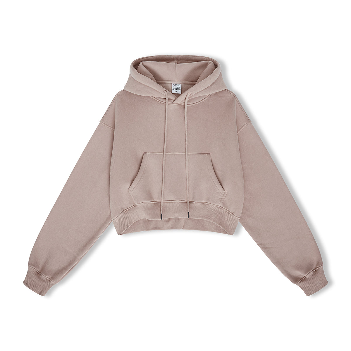 Basic Fleece Crop Hoodie
