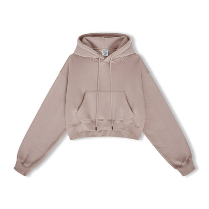 Basic Fleece Crop Hoodie