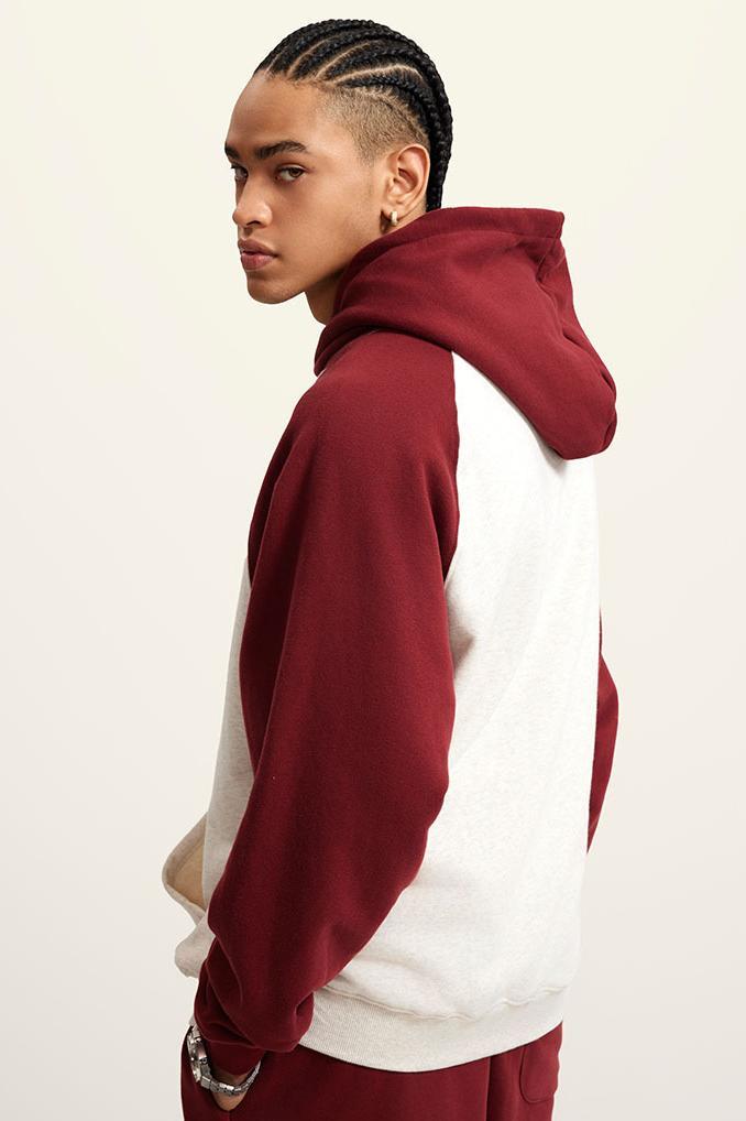 Contrast Sleeve Fleece Hoodie