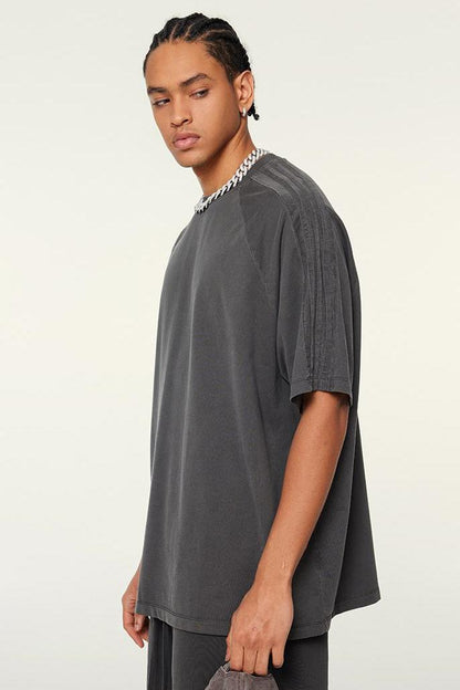 250GSM Pigment Dyed Side Stripe Tee