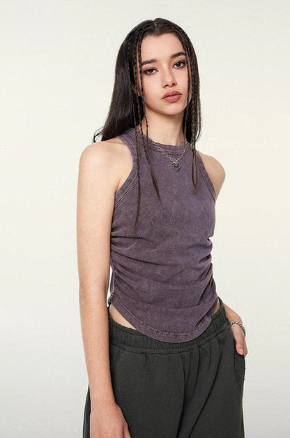 235GSM Ruched Coolness Material Washed Vest