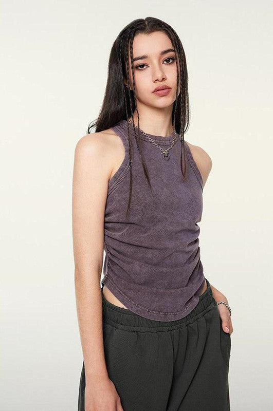 235GSM Ruched Coolness Material Washed Vest