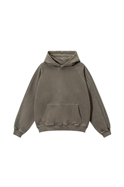 410GSM Stripe Side Pigment Dyed Hoodie