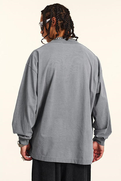100% Cotton 250GSM Pigment Dyed Long Sleeve Crew