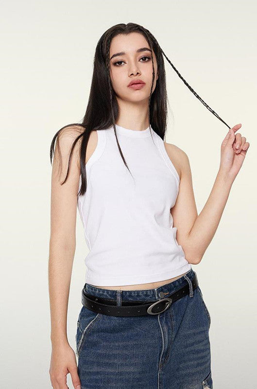 235GSM Washed Out Crop Vest
