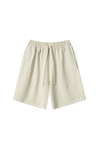330GSM Pigment Dyed Distressed Short