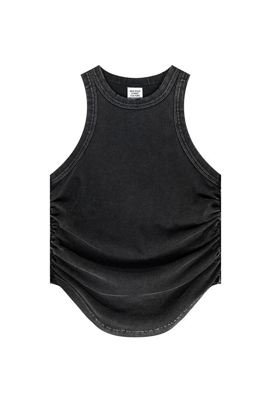 235GSM Ruched Coolness Material Washed Vest