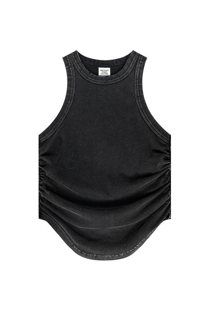 235GSM Ruched Coolness Material Washed Vest