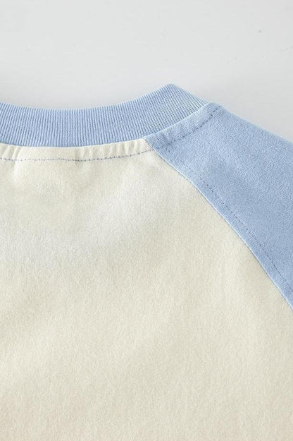 Kids Contrast Sleeve Crew