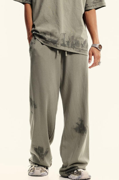 380GSM Brush Dyed Washed Sweatpants