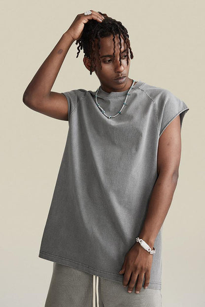 Washed Sleeveless Muscle Tee