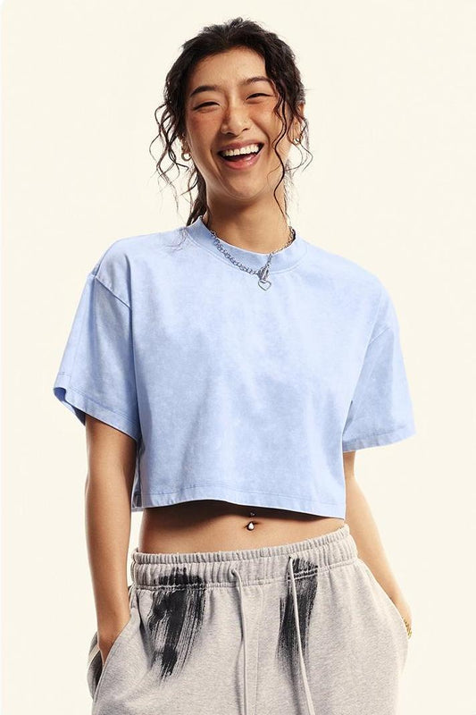 235GSM Pigment Dyed Crop Tee