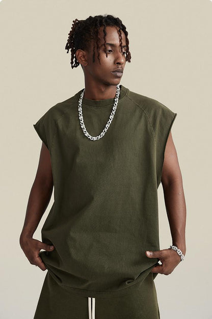 Washed Sleeveless Muscle Tee