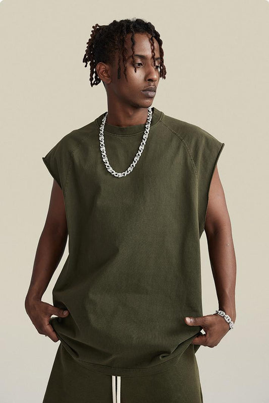 Washed Sleeveless Muscle Tee