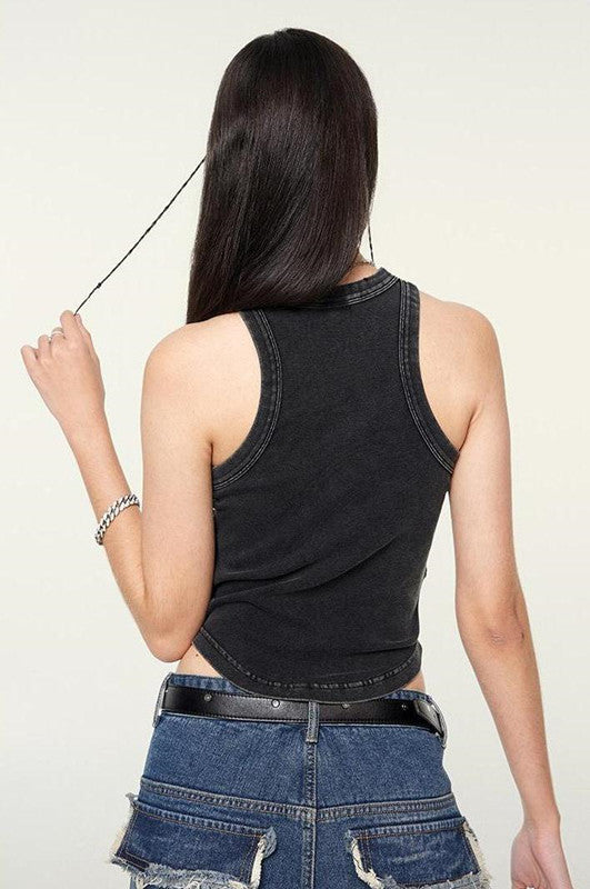 235GSM Ruched Coolness Material Washed Vest