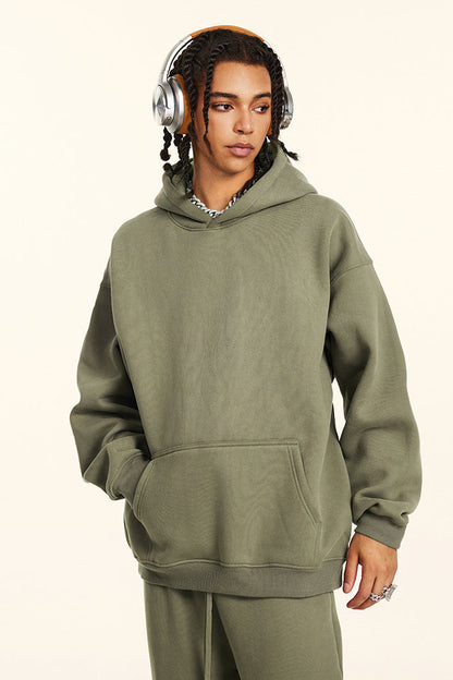 345GSM Fleece Solid Oversized Hoodie