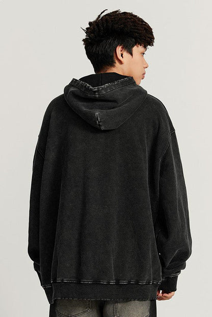 420GSM Over Pocket Printed Vintage Washed Hoodie