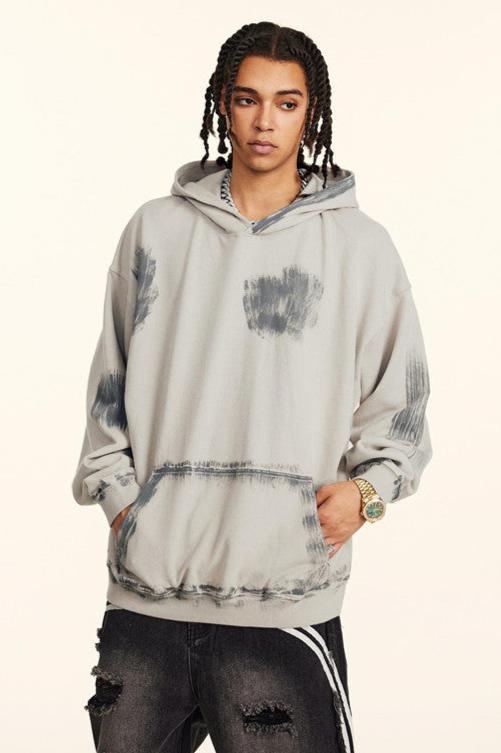 370GSM Dirty Effect Washed Out Hoodie