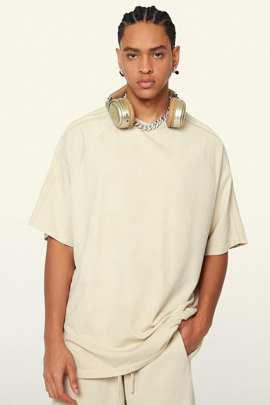 250GSM Pigment Dyed Side Stripe Tee