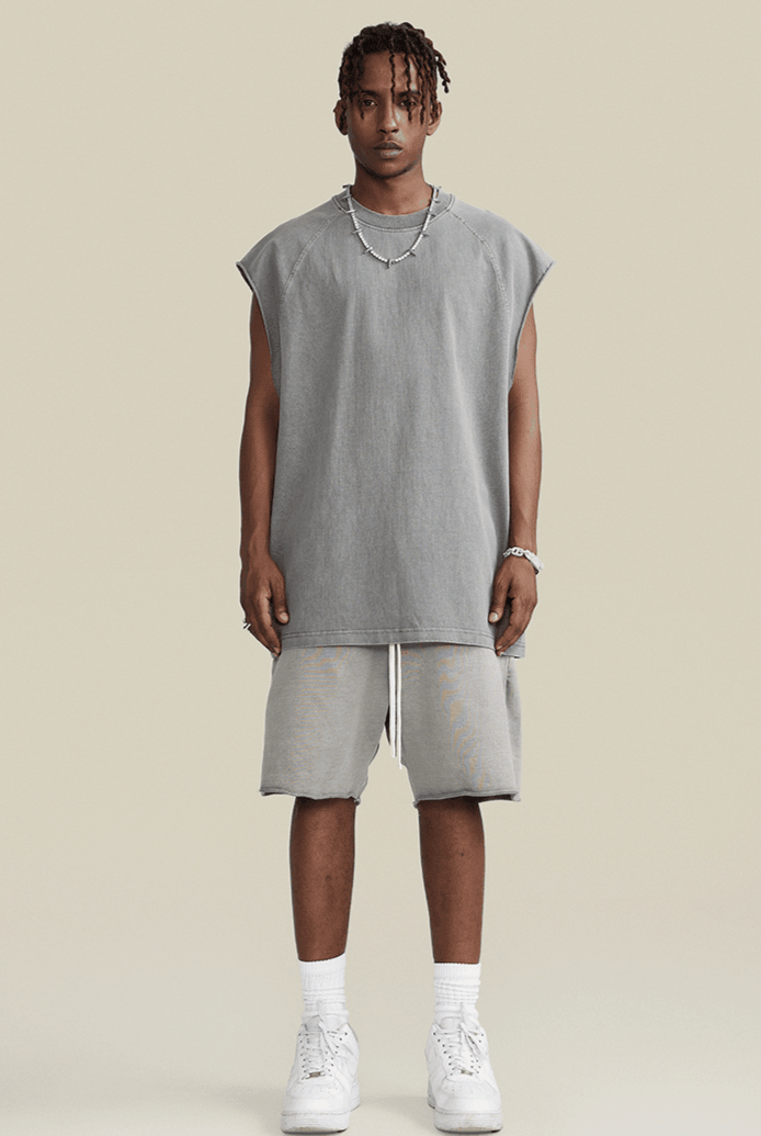 Washed Sleeveless Muscle Tee