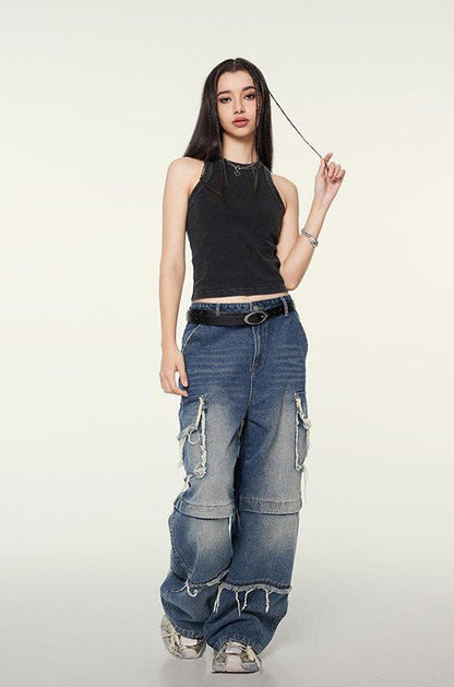 235GSM Washed Out Crop Vest