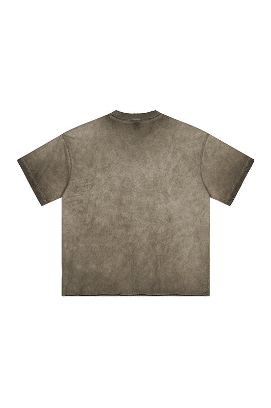 250GSM Distressed Gradient Washed Tee
