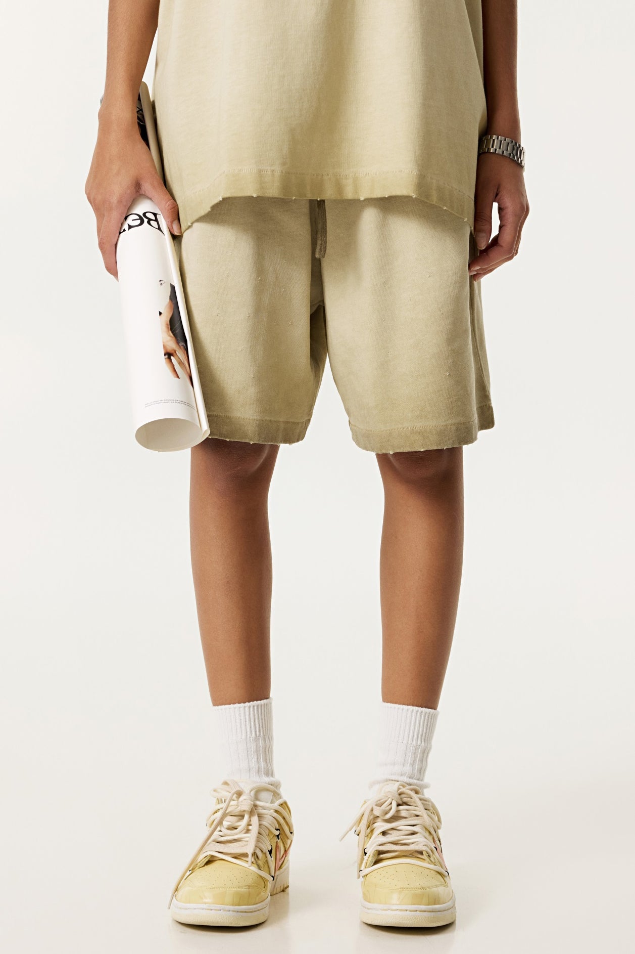 310GSM Gradient Washed Distressed Short