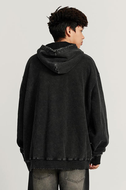 425GSM Screent Printed Wash Out Oversized Hoodie