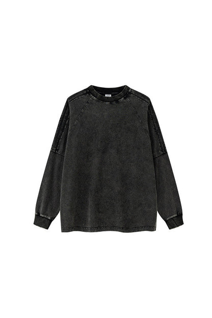 260GSM Stripe Side Pigment dyed Long Sleeve Crew