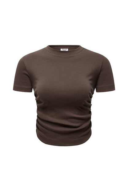 220GSM Ruched Crop Tee