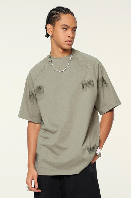 305GSM Brush Dyed Washed?Tee