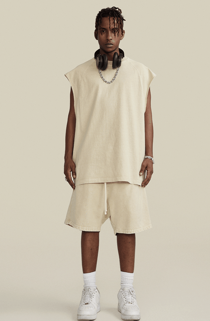 Washed Sleeveless Muscle Tee